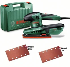 Planslip Bosch Power Tools PSS 250 AE med Väska & Slippapper