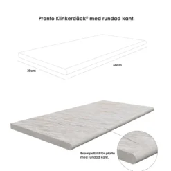 Poolkant/trappsteg Pronto Klinkerdäck Materia Upivoire 30x60 cm