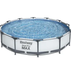 Poolpaket Bestway Steel Pro Max Ø3,66m 76cm Stålramspool Ovanmark med Filterpump