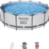 Poolpaket Bestway Steel Pro Max Ø3,66m 100cm Stålramspool Ovanmark med Filterpump