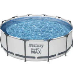 Poolpaket Bestway Steel Pro Max Ø3,66m 100cm Stålramspool Ovanmark med Filterpump