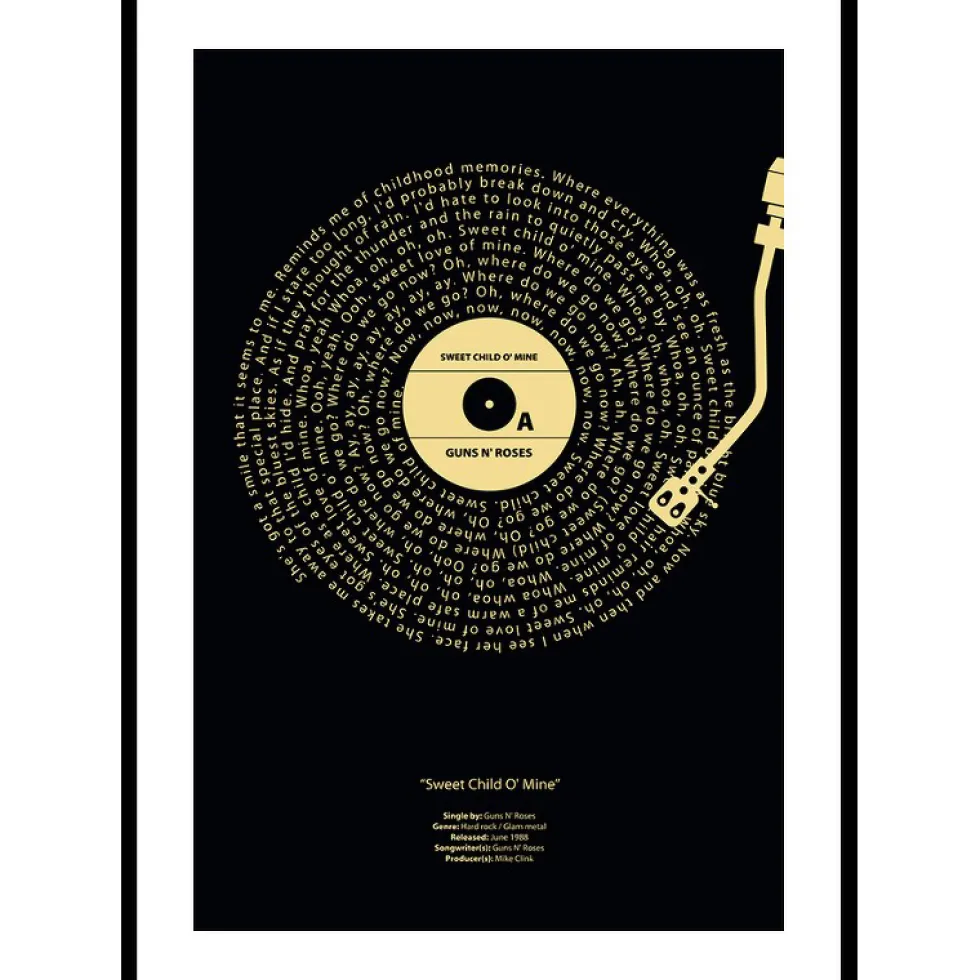 Poster Gallerix Sweet Child O Mine Vinyl By Guns N Roses