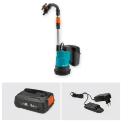 Pump Gardena för Regnvattentunna 2000/2 18V P4A Set (2,5Ah batteri + standardladdare)