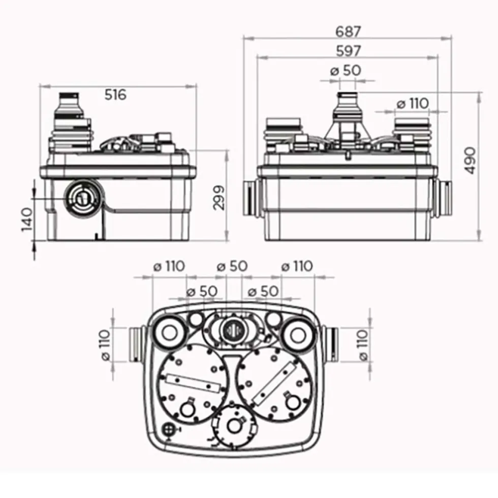 Pumpstation Saniflo Sanicubic 2 Classic För Större Hushåll