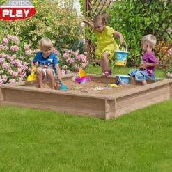 Sandlåda Nordic Play Lärkträ 150X150 cm Inkl. 240 Kg Sand