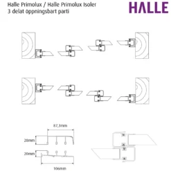 Skjutbart Dörrparti 3-Delad Halle Primolux