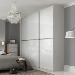 Skjutdörr Lundbergs Decotique Vitt Glas 2 Paneler