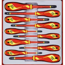 Skruvmejselsats 10 delar för 1000 volt Teng Tools TTDV910N