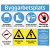 Skylt Systemtext Byggarbetsplats 780x625 mm Aluminium