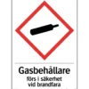 Skylt Systemtext Gas Brandfarlig Dekal