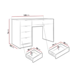 Sminkbord Scandinavian Choice Novaj med Förvaring 120cm