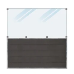 Staket PLUS Futura Komposit Frostat Glas 180×180 cm