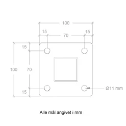 Stålstolpe PLUS Hörn 45x45 Varmgalvaniserad