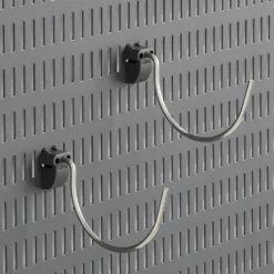 Stor Rund Krok Elfa Garage+ för Förvaringstavla 2-pack