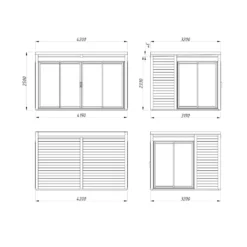 Stuga Palmako Serena 13,4 m² Set 2 Slide Plus (inv. 12,6 m²)