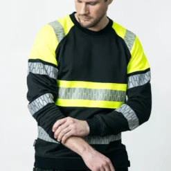 Sweatshirt Jobman Varsel Svart/Gul V