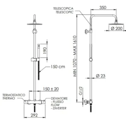Takduschset LH Turano Ø 200 mm