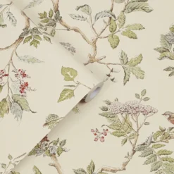 Tapet Laura Ashley Elderwood Naturel EasyUp, Mönstrad Flerfärgad