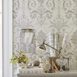 Tapet Laura Ashley Josette Dove Gra & Vit