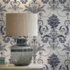 Tapet Laura Ashley Josette Off Vit& MidNacht 113387 EasyUp, Mönstrad Vit