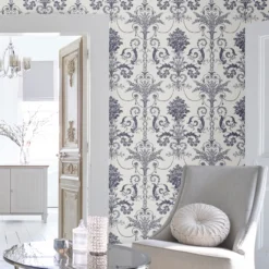 Tapet Laura Ashley Josette Off Vit& MidNacht 113387 EasyUp, Mönstrad Vit