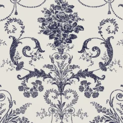 Tapet Laura Ashley Josette Off Vit& MidNacht 113387 EasyUp, Mönstrad Vit