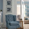 Tapet Laura Ashley Pinford Trellis Pale Seaspray Blå 121066