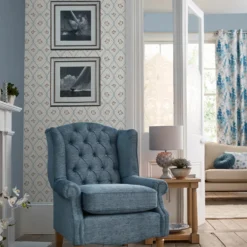 Tapet Laura Ashley Pinford Trellis Pale Seaspray Blå 121066