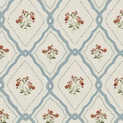 Tapet Laura Ashley Pinford Trellis Pale Seaspray Blå 121066