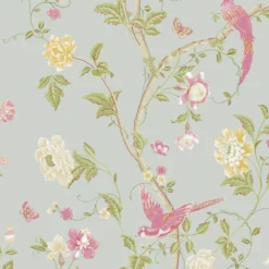 Tapet Laura Ashley Summer Palace Enteneier Blå