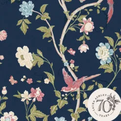 Tapet Laura Ashley Summer Palace Midnight Blå 120134