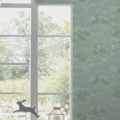 Tapet Laura Ashley Swans Jade Grön 118472