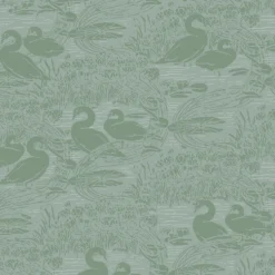 Tapet Laura Ashley Swans Jade Grön 118472