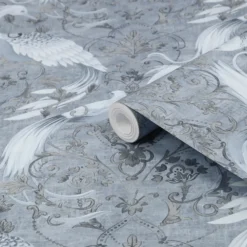 Tapet Laura Ashley Tregaron Midnight Blå 120132
