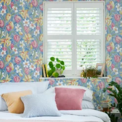 Tapet Laura Ashley Tulips China Blå 119847