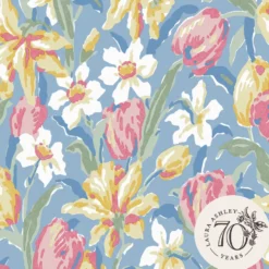 Tapet Laura Ashley Tulips China Blå 119847