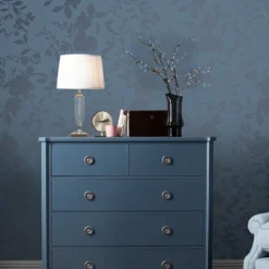 Tapet Laura Ashley Westbourne Midnight Blå 118484