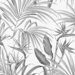 Tapet Superfresco Easy Strelitzia Leaves Grå