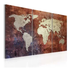 Tavla Arkiio Rusty Världskarta Triptyken