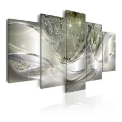 Tavla Arkiio SparklIng Dandelions Green Wide 5 delar
