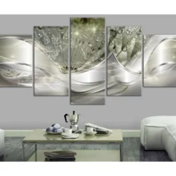 Tavla Arkiio SparklIng Dandelions Green Wide 5 delar