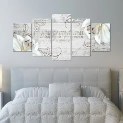 Tavla Arkiio White Lilies On Wood