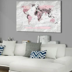 Tavla Arkiio World Map Pink Continents