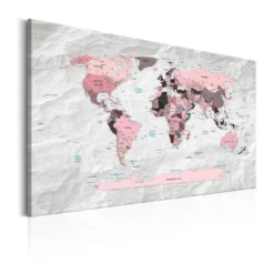 Tavla Arkiio World Map Pink Continents