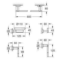 Tillbehörsset Grohe Essentials 5-in-1