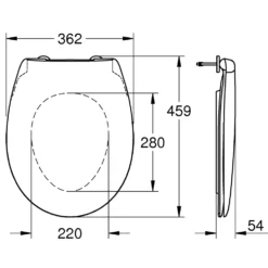 Toalettsits Grohe Bau Ceramic 39493 Mjukstängande