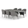Trädgårdsgrupp Comfort Garden Tunis utomhus matgrupp 205x90 cm med 6 Thor fåtöljer