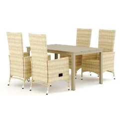 Trädgårdsgrupp Comfort Garden Tunis utomhus matgrupp 140x90 cm med 4 Jenny matstolar