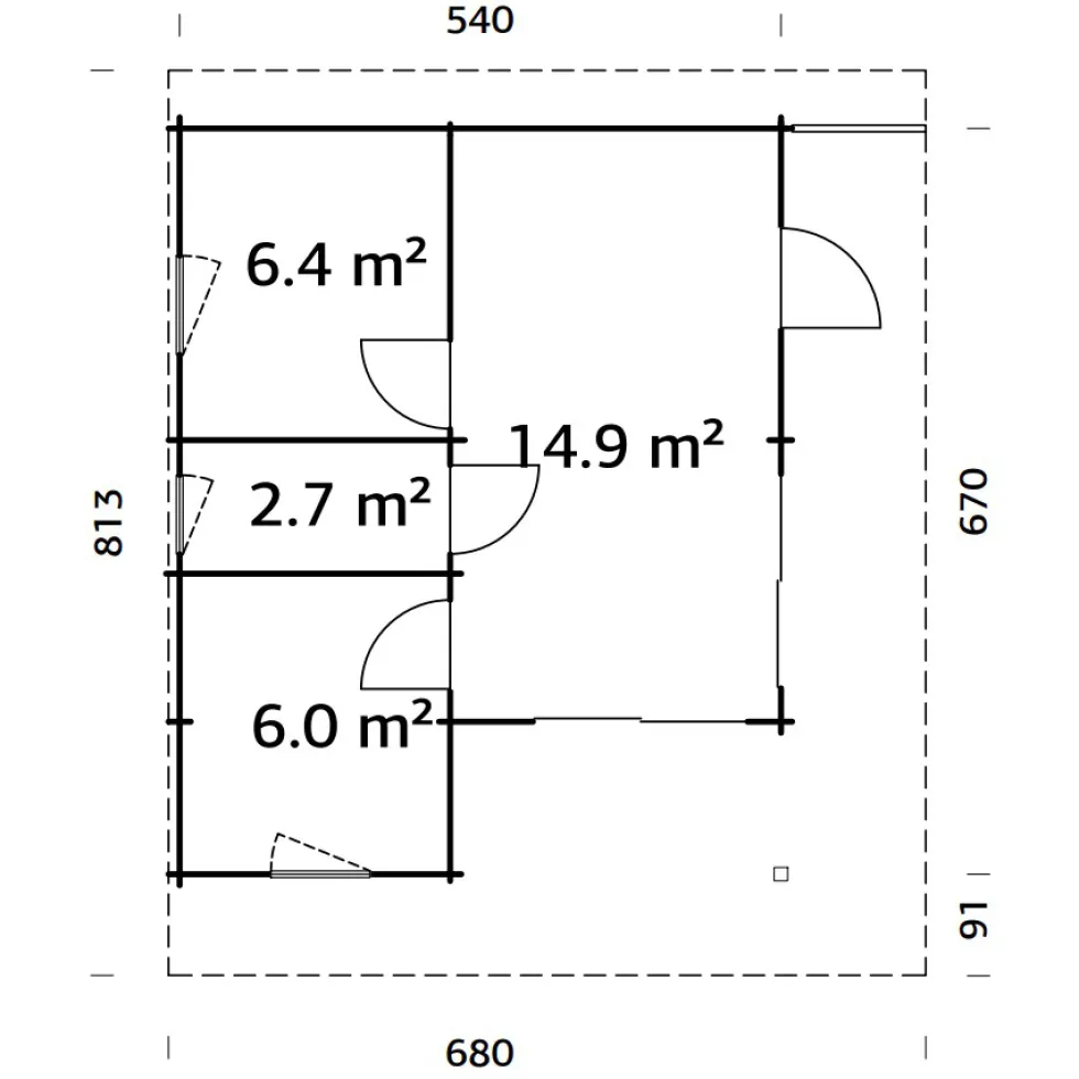 Trädgårdshus Palmako Cecilia 32,4 m2