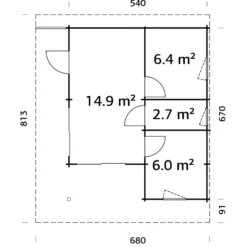 Trädgårdshus Palmako Cecilia 32,4 m2